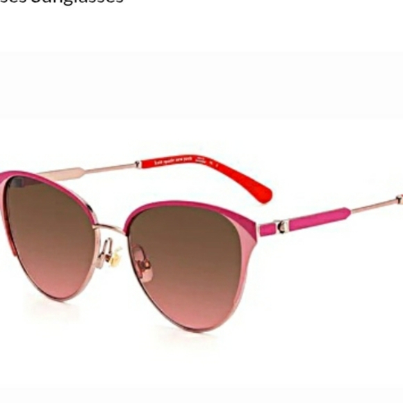 NWT Kate Spade IANNA Rose Gold Cat Eye Frame/Brown Pink Sunglasses🤎💖 - Picture 2 of 10